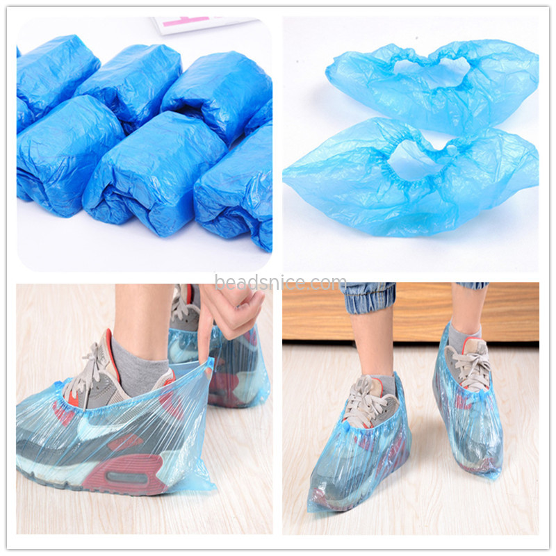 100 Pieces Disposable Shoe Cover Waterproof Booties Indoor Plastic Boot Covers.
