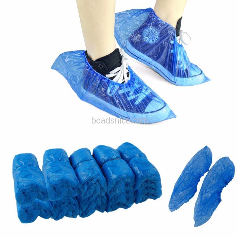 Disposable Shoe Cover Waterproof Rainy Day Household Indoor Dustproof Foot Cover Thick Non-Woven Fabric Wear-Resistant CPE Plast