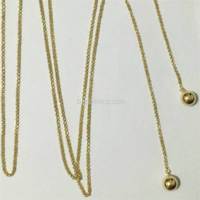 Gold filled beaded necklace bead 10mm