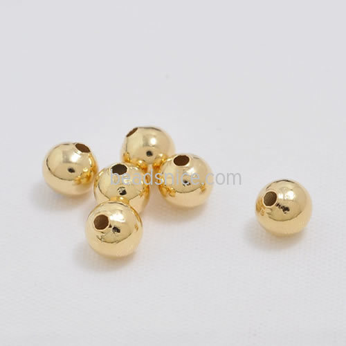 Brass 14k Gold  round Beads