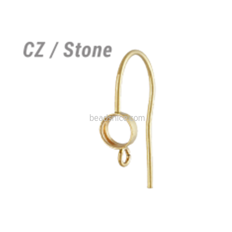 4.0mm Bezel Ear Wire w/Ring (0.76mm)