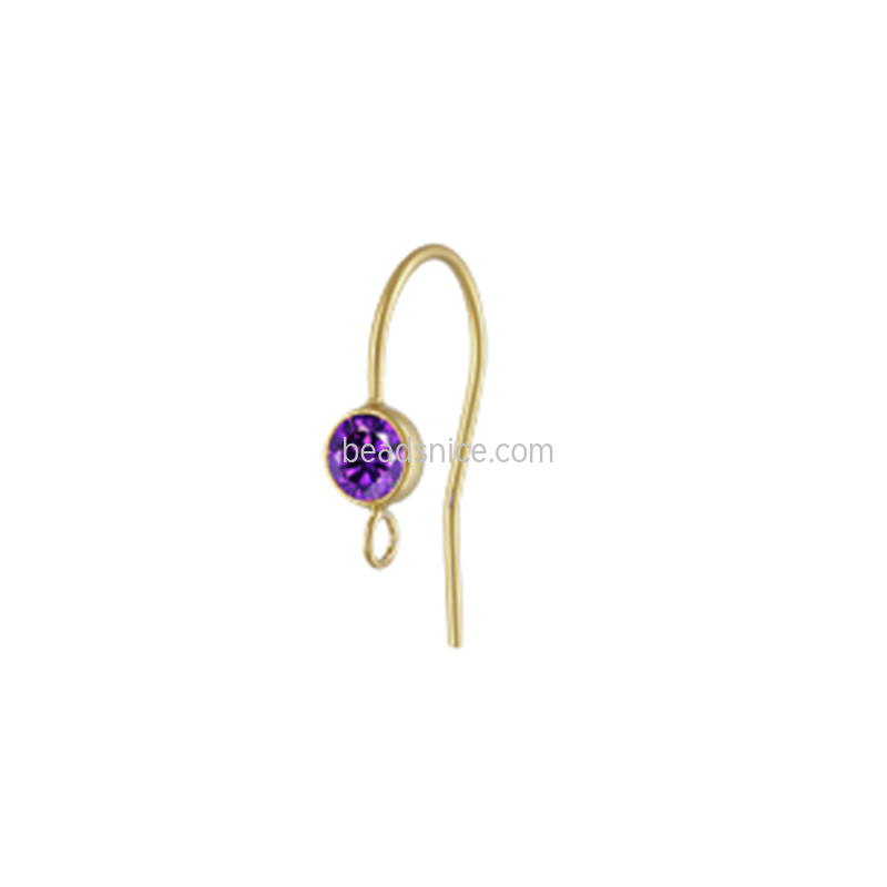 4.0mm 3A CZ Ear Wire w/Ring