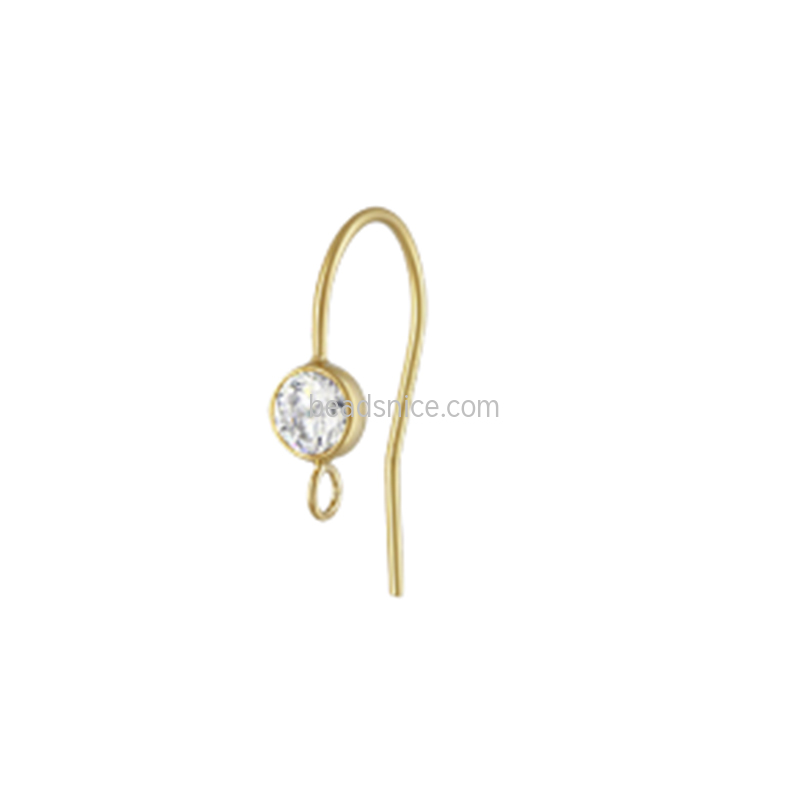 4.0mm 3A CZ Ear Wire w/Ring