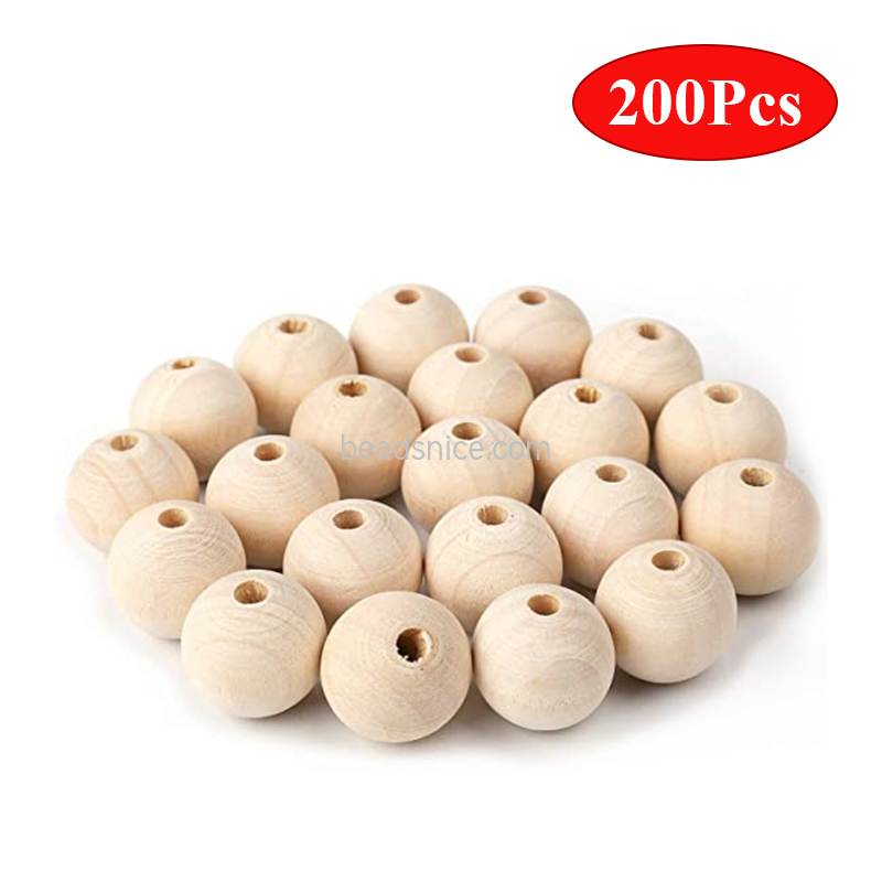 Log Color Round Wood Beads