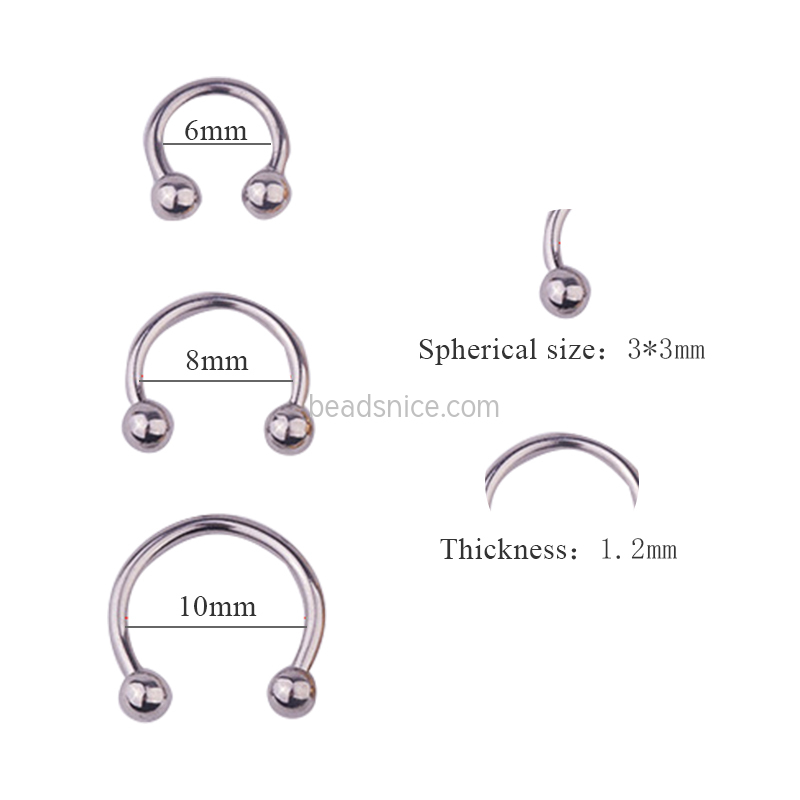 316L Stainless Steel C- Shaped Nose Ring