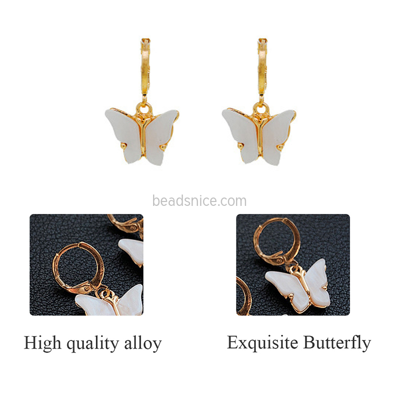 Exquisite alloy butterfly earrings