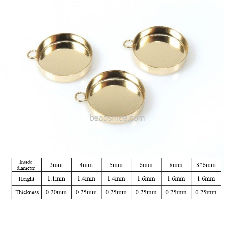 14k Gold Filled Single Circle Frame Cup Tray Pendant