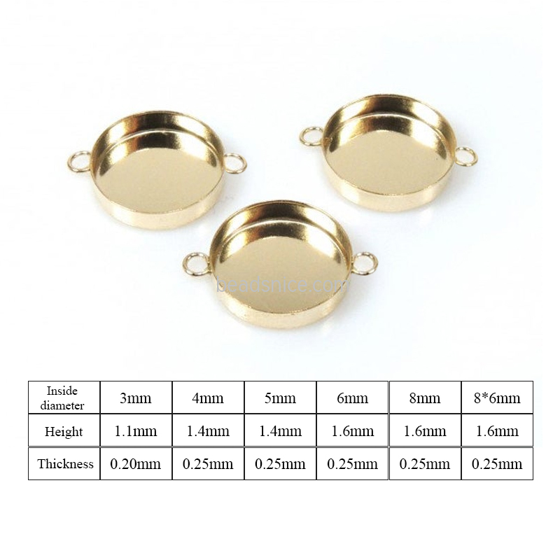 14k Gold Filled double Circle Frame Cup Tray Pendant