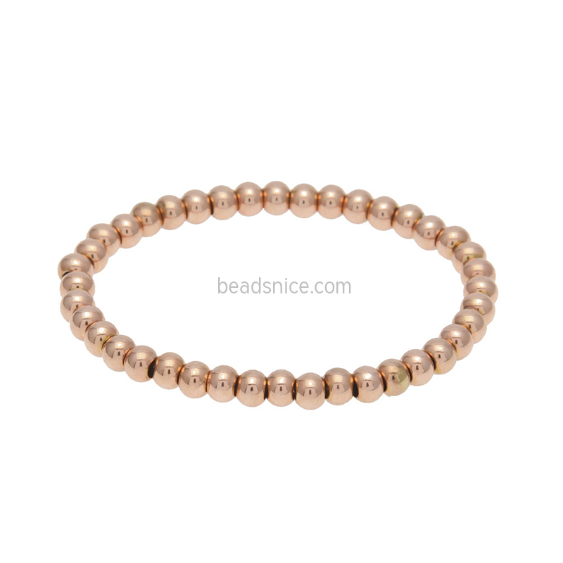 Stainless Steel Gold  Silver Rose Gold Mixed Color Men's Bead Bracelet