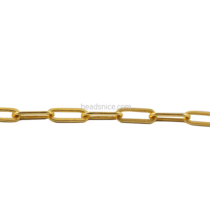 14k gold filled paper clip  necklace chain