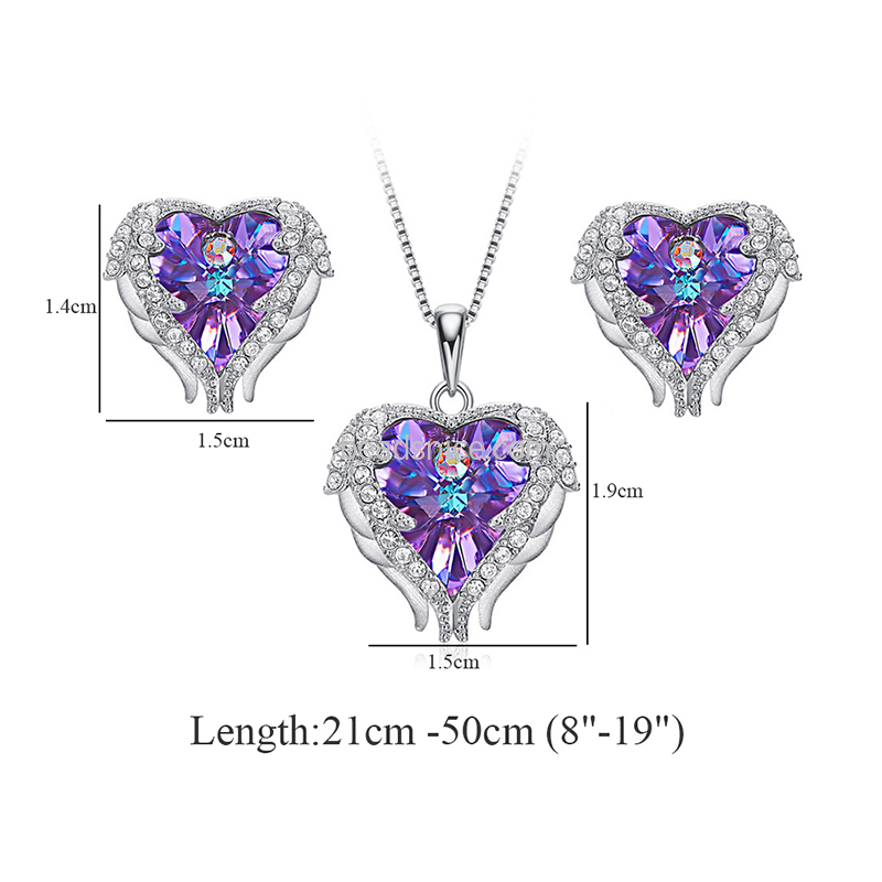 925 sterling silver angel necklace jewelry set