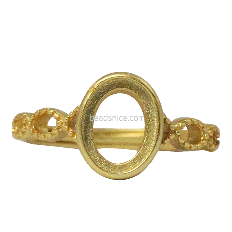 Sterling silver frosted gold adjustable ring setting