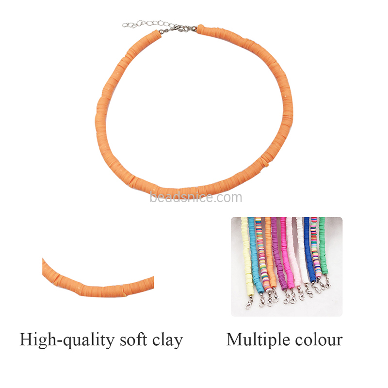 Geometric colorful necklace female bohemian ceram necklace iins beach accessories