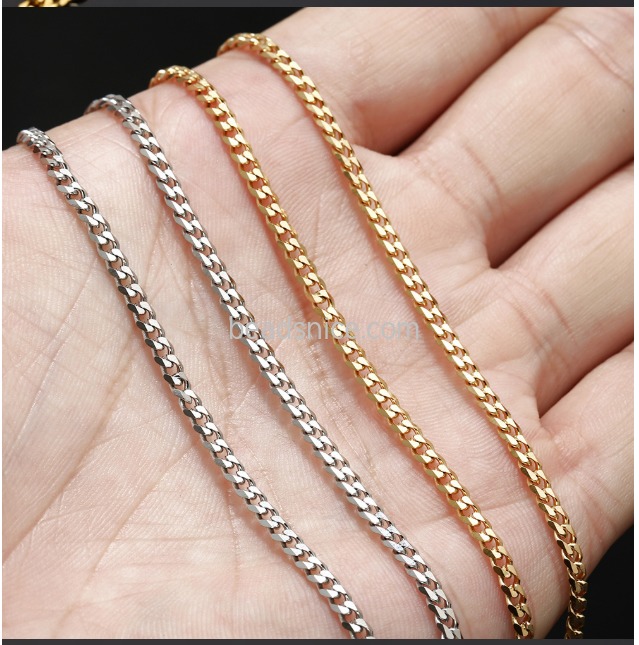 stainless steel chain gold filled clasp width3mm