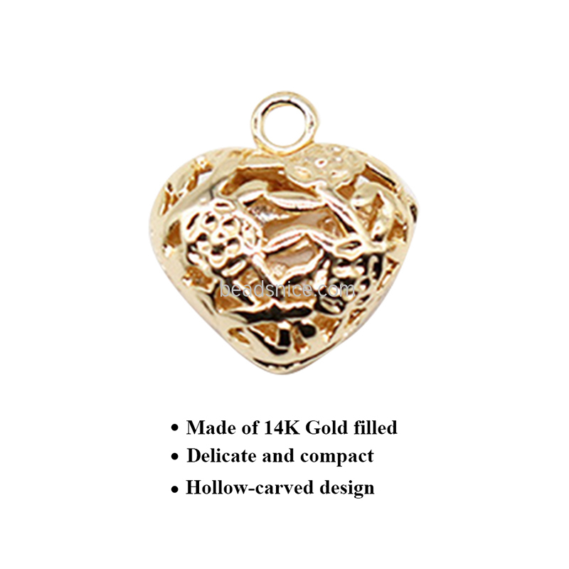 14k gold filled cutout love pendant accessories