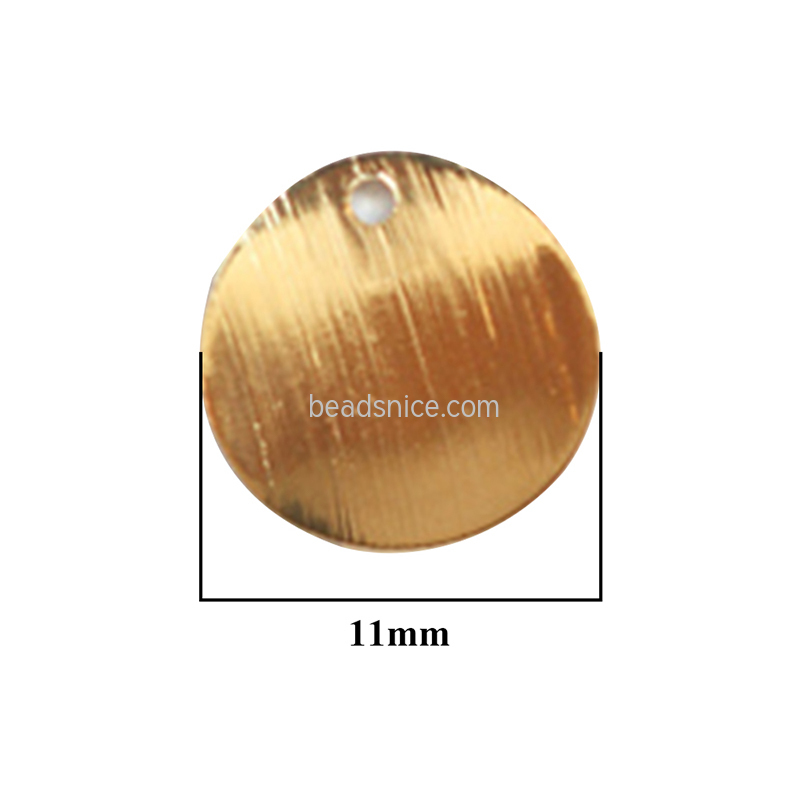 14K Gold filled Wrapped Curved Brushed Disc Connection Pendant DIY Jewelry Accessories