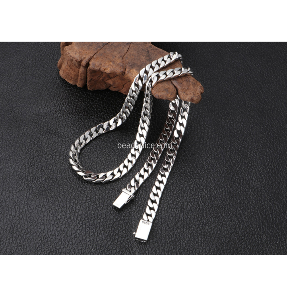 S925 sterling silver jewelry personality Korean version simple popular Thai silver retro men and women necklace