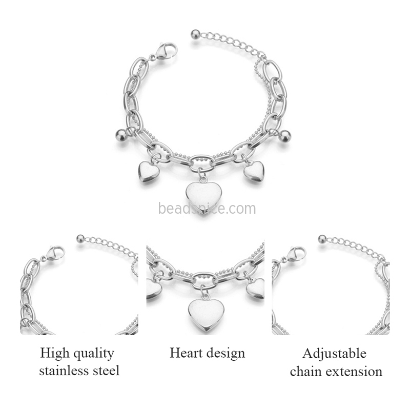 European and American fashion titanium steel love bracelet multi-layer female bracelet