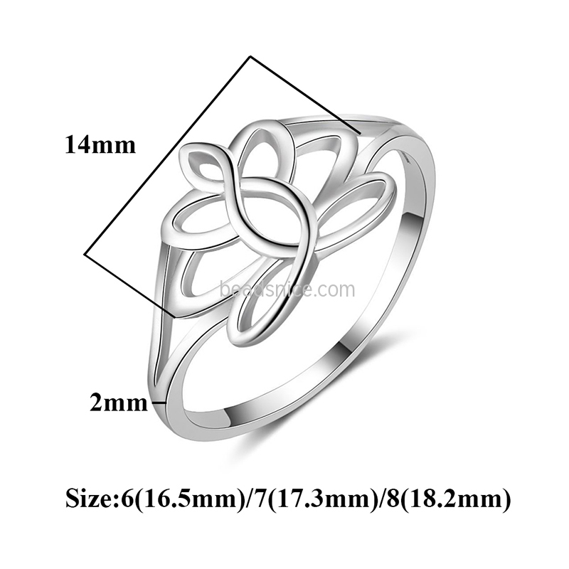Hot selling S925 sterling silver glossy geometric ring