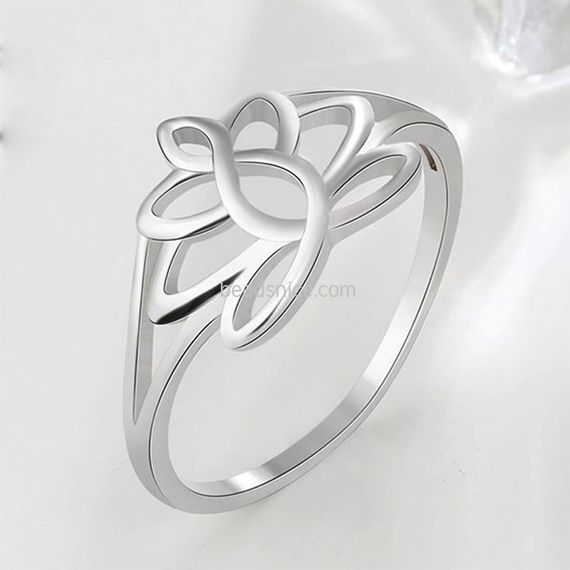 Hot selling S925 sterling silver glossy geometric ring