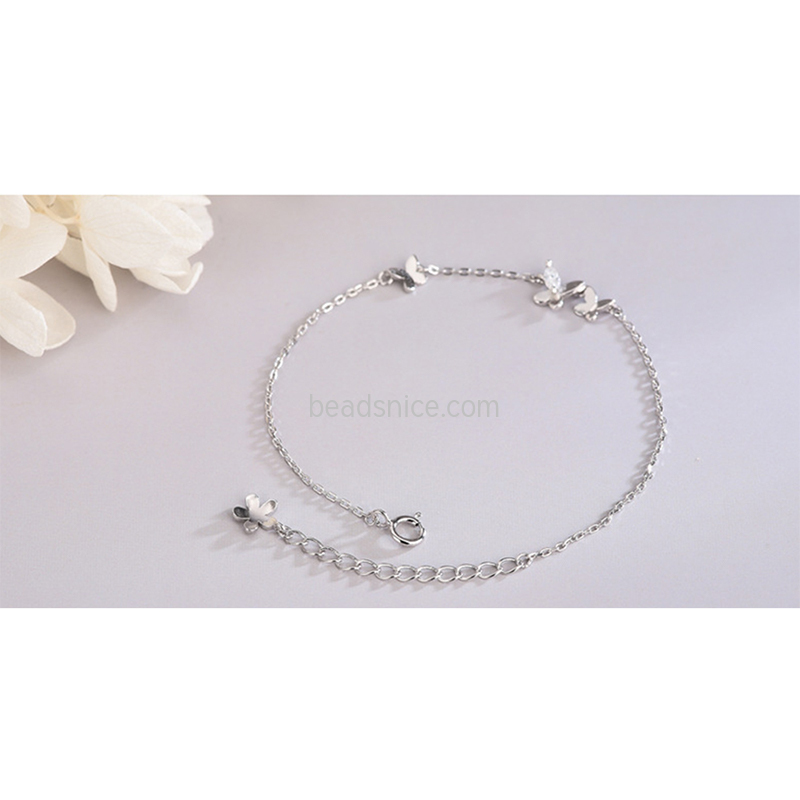S925 sterling silver small fresh and sweet butterfly ladies bracelet