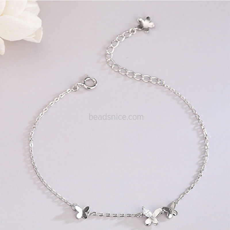 S925 sterling silver small fresh and sweet butterfly ladies bracelet