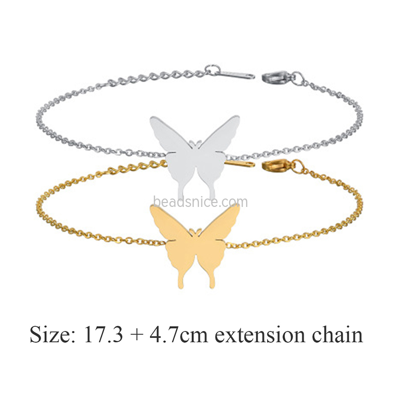 Simple butterfly stainless steel ladies bracelet
