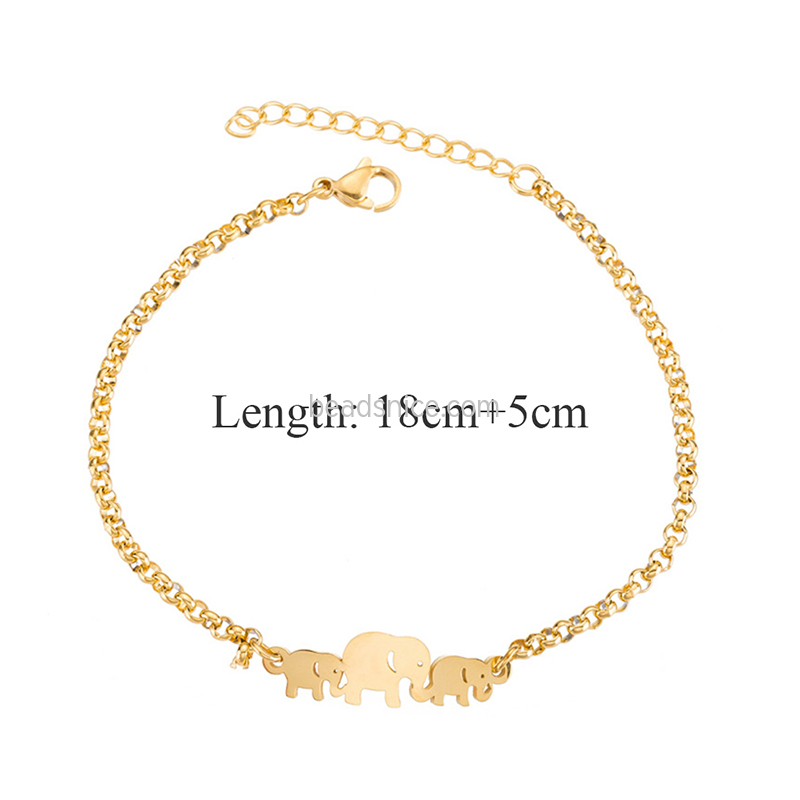 Cute elephant stainless steel bracelet