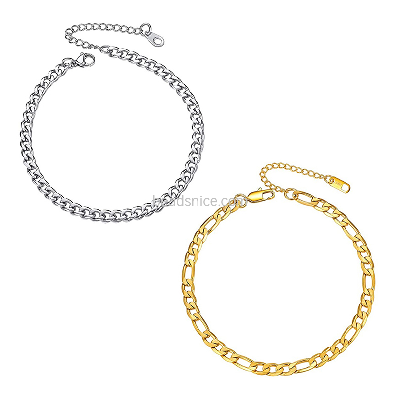 Simplicity gold-plated titanium steel Cuban bracelet