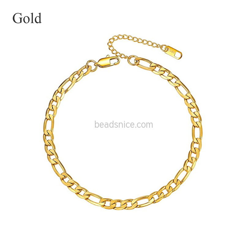Simplicity gold-plated titanium steel Cuban bracelet