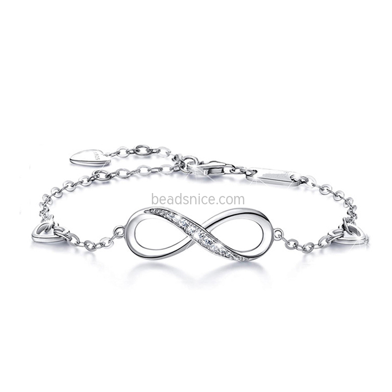 Fashion S925 Sterling Silver Eight-shaped bracelet