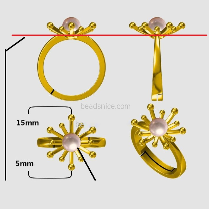 Brass Jewelry Ring Snow DIY Settings Ring for Women
