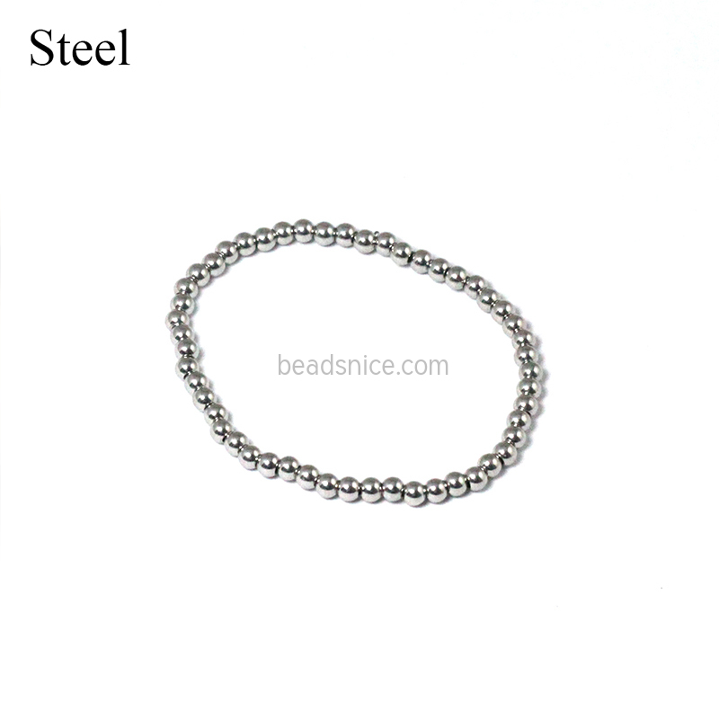 Stainless steel round bead bracelet