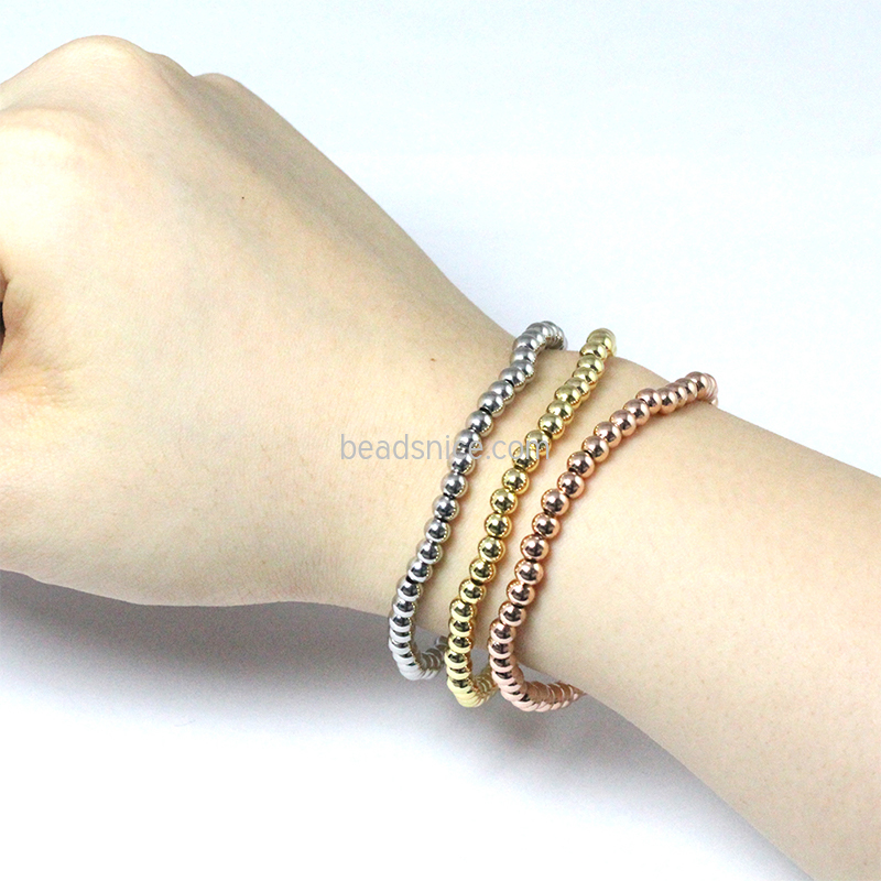 Stainless steel round bead bracelet