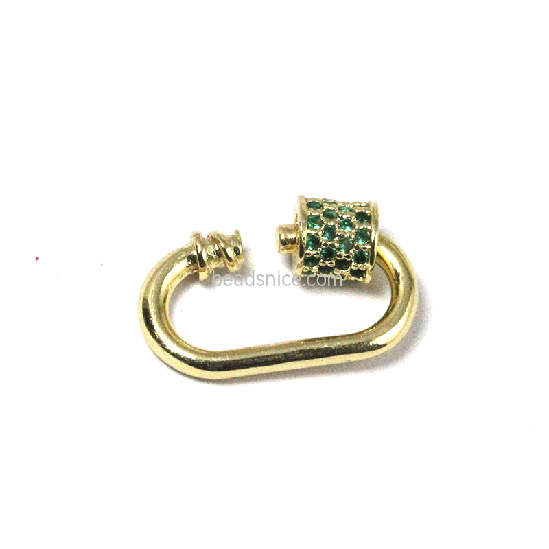Color Diamond Copper Screw oval Linker/Pendant