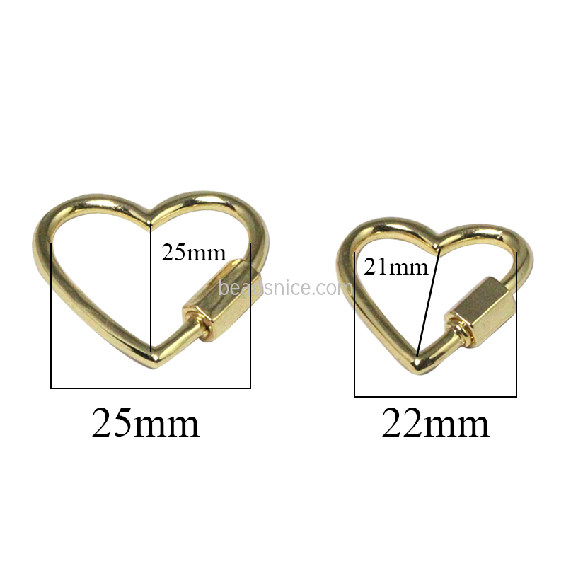 Golden Copper Screw Heart Linker/ Pendant
