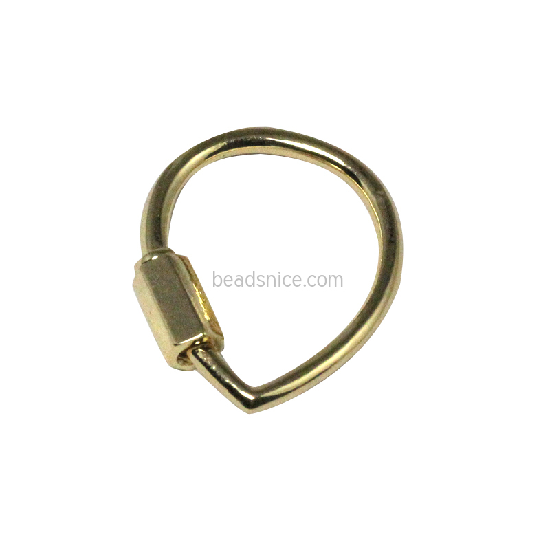 Brass Locking Carabiner Keychain Clear Golden Brass