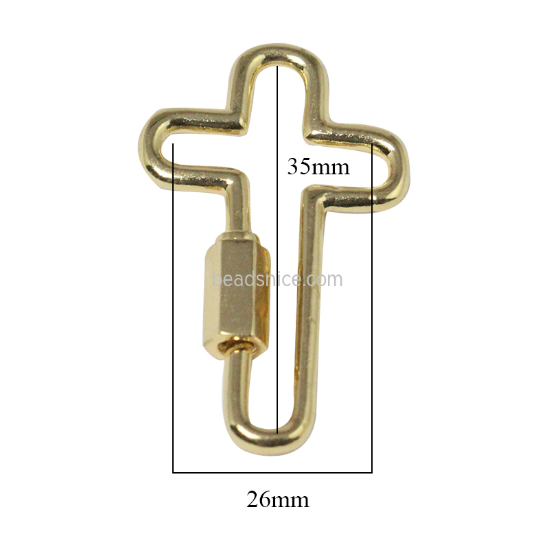 Carabiner jewelry clasp Brass
