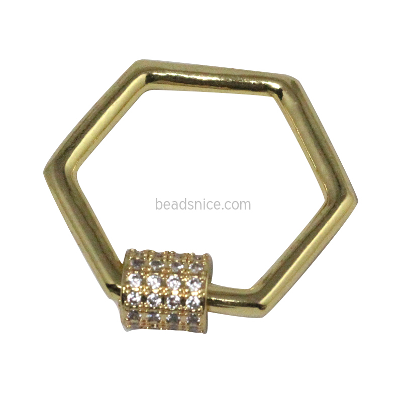 Brass Carabiner Lock Charm for Necklaces Making