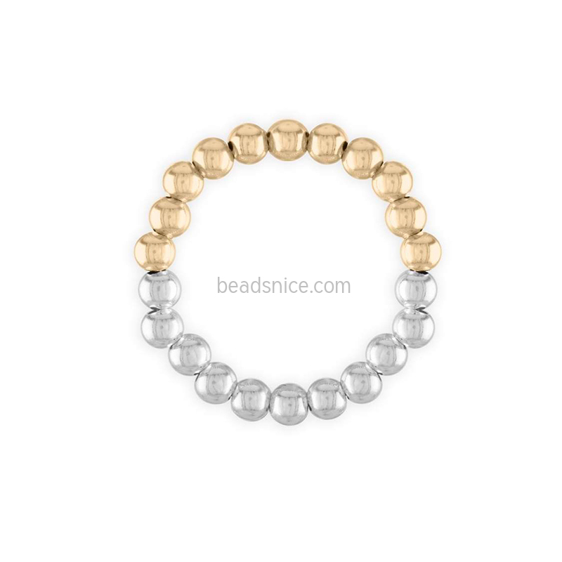 Gold-filled sterling silver 6mm bead bracelet