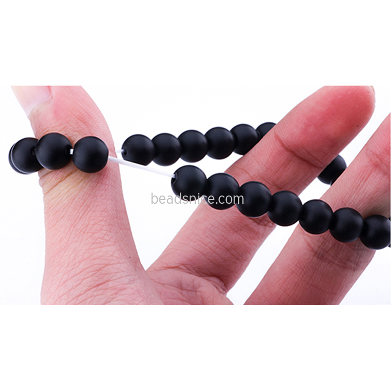 European and American popular natural frosted agate beaded letter bracelet