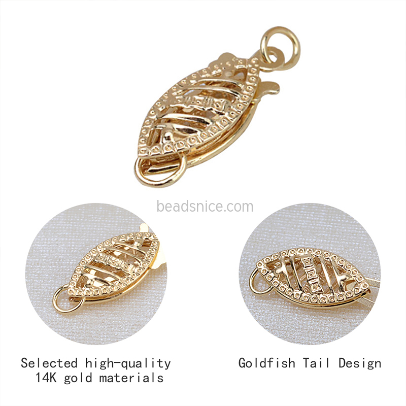 18k yellow gold necklace bracelet fishtail clasp diy accessories