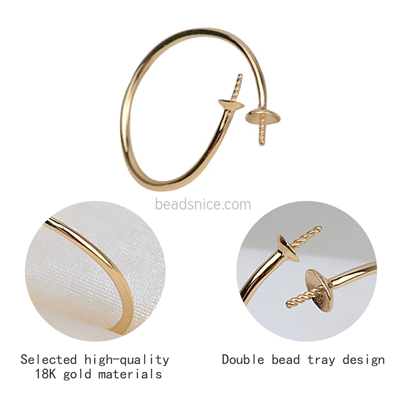 18k gold double support adjustable ladies ring