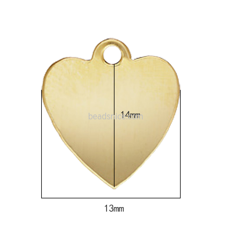 13.0x14.0mm Heart Charm (0.3mm Thick)