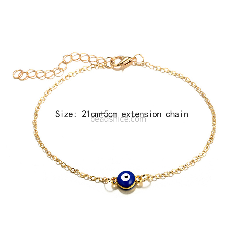European and American simple geometric blue ball anklet