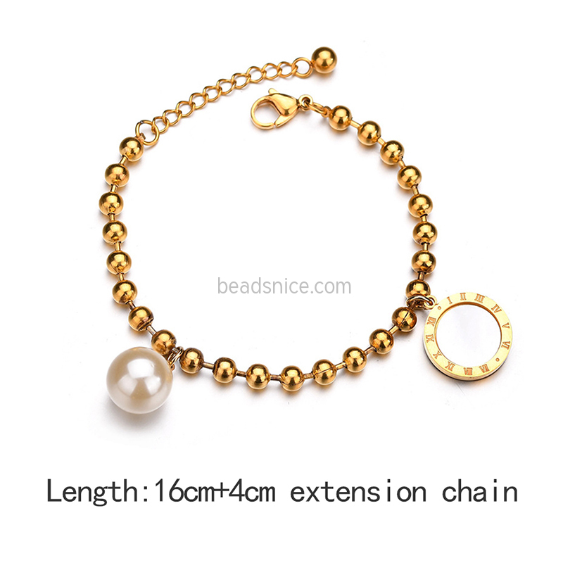 European and American Roman numerals pearl shell ladies bracelet
