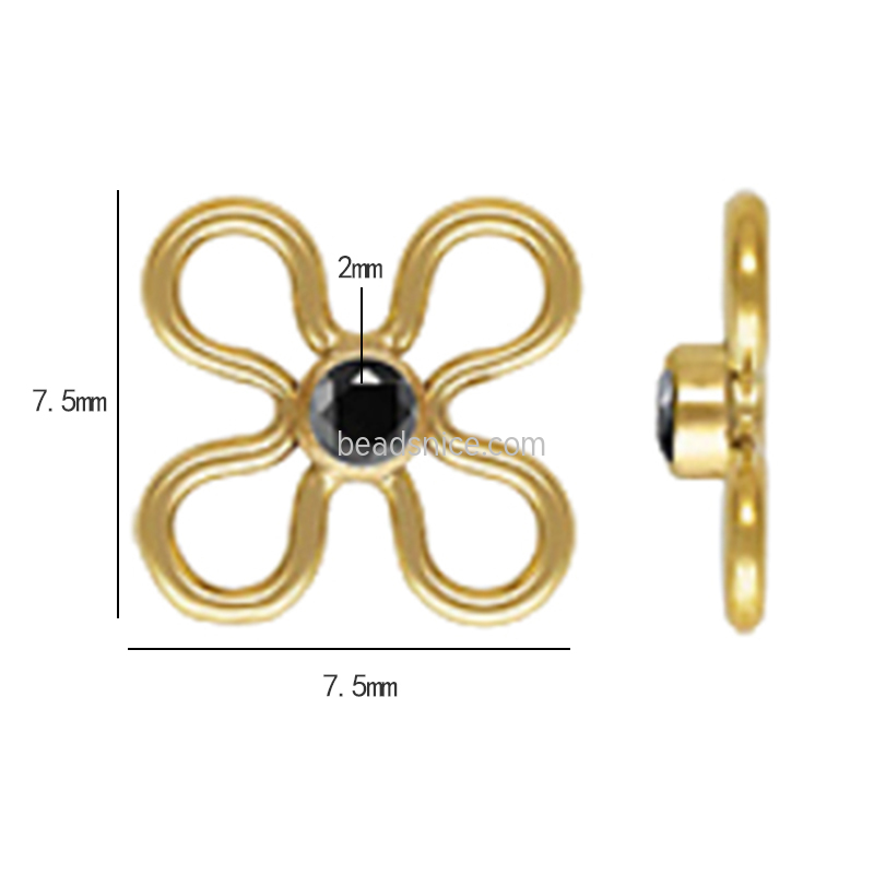 7.5mm Flower Connector w/2mm  CZ 3A