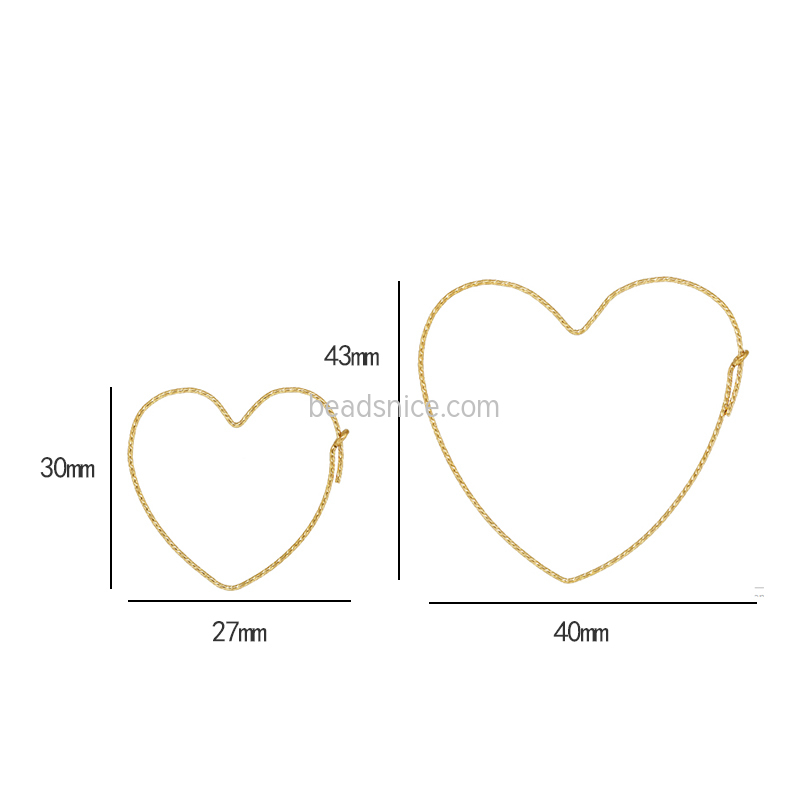 27x30.0mm/40x43.0mm Sparkle Heart-Shaped Hoop