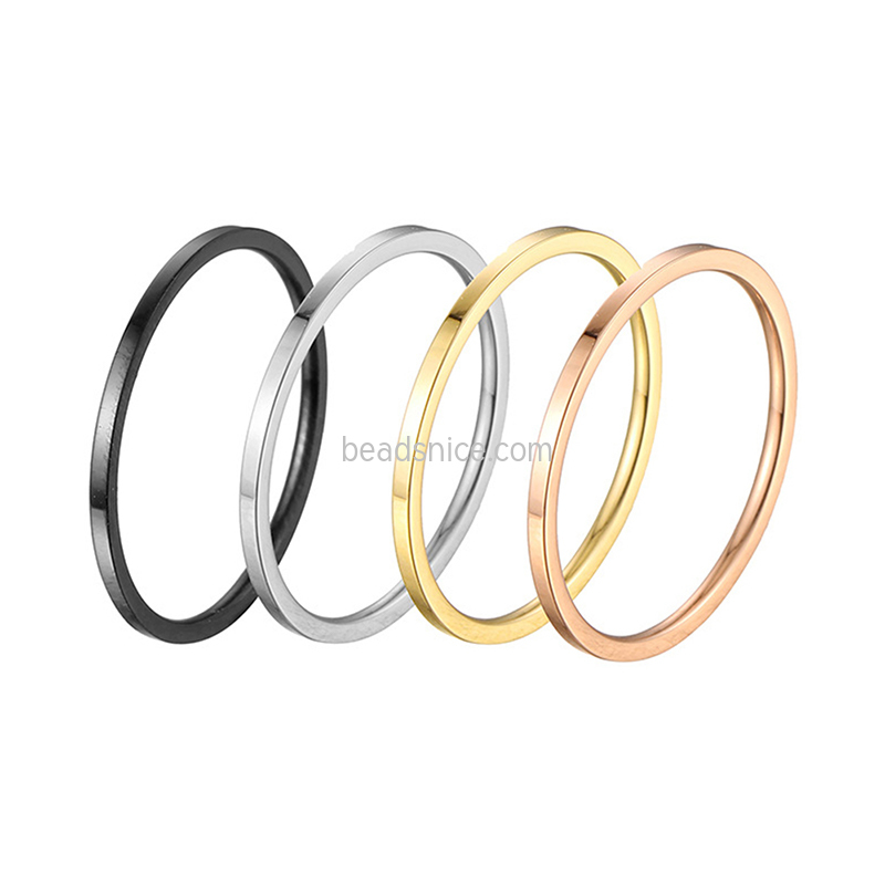 European and American simple superfine smooth titanium steel ring