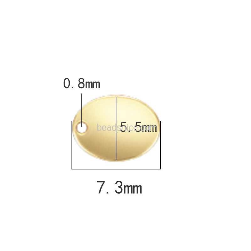 Oval Quality Tag (7.3x5.5mm) 0.8mm Hole